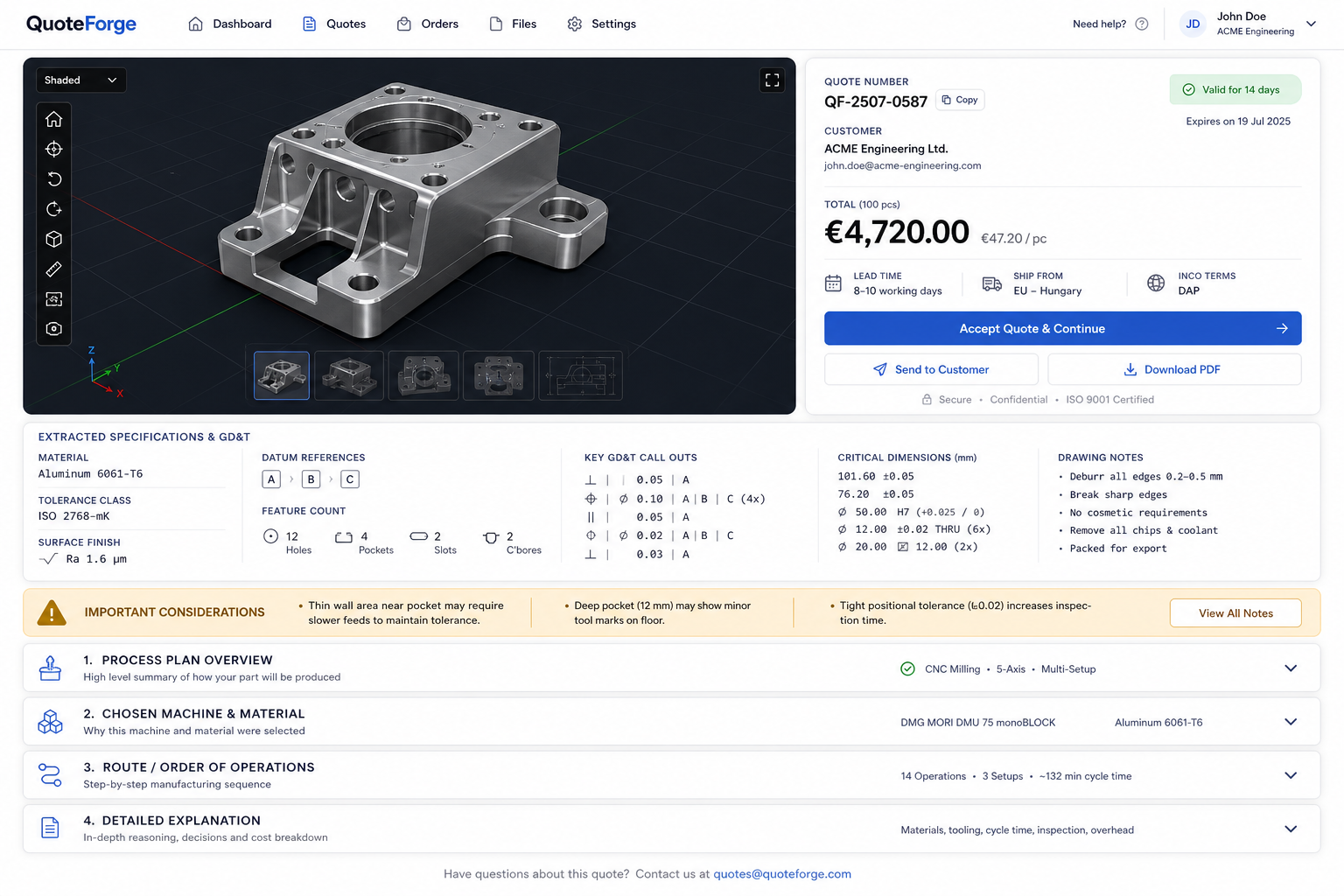 QuoteForge product preview